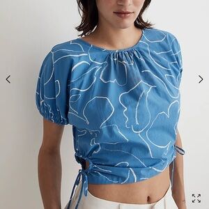 Madewell Blue Floral Blouse